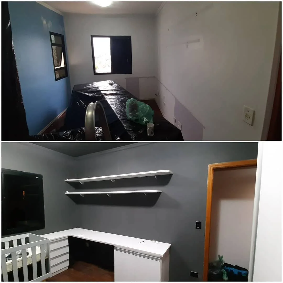 Serviço de pintura e acabamento em ambiente residencial